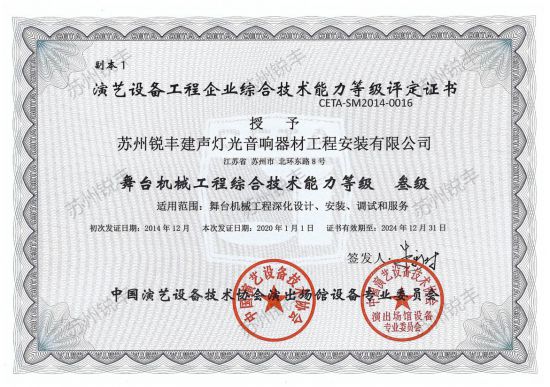 舞臺機(jī)械叁級